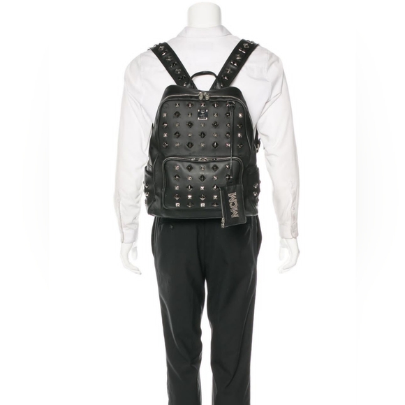 MCM Honshu Tantris Studded Backpack Black - Picture 6 of 16